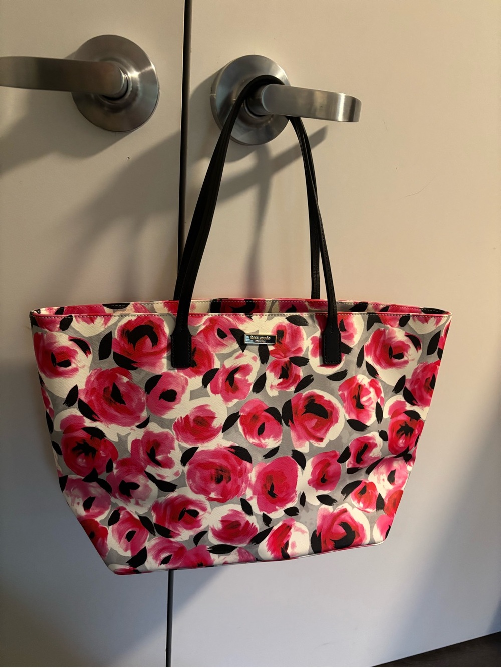 kate spade Pink & Black Floral Tote